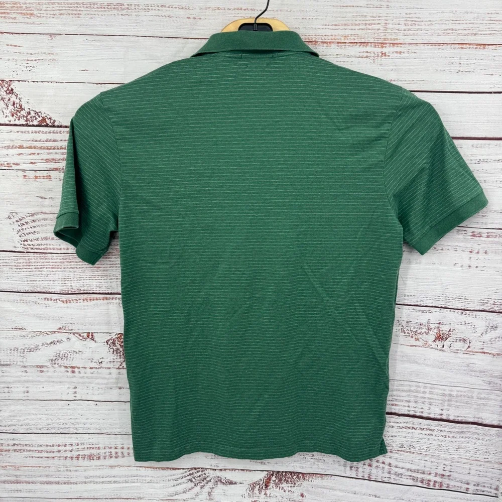 Polo Ralph‎ Lauren Polo Shirt Mens Large Pro Fit Green Striped Short Sleeve Pony